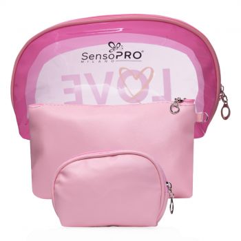 Portfard Travel SensoPRO Milano, Lovely Pink, set 3 buc de firma originala