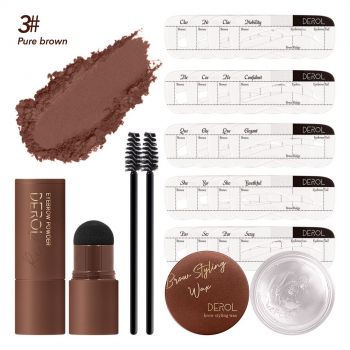 Set Sprancene Derol Perfect Outline Eyebrow Styling #03 Pure Brown la reducere
