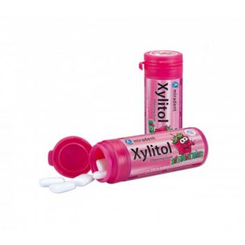 XYLITOL GUMA DE MESTECAT PENTRU COPII CU CAPSUNI 30G X 30 PASTILE