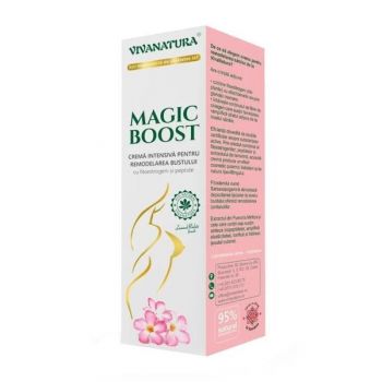 Crema Intensiva pentru Remodelarea Bustului cu Fitoestrogeni si Peptide - Vivanatura Magic Boost, 145 ml