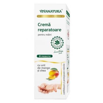 Crema Reparatoare pentru Maini cu Mango si Shea - Vivanatura, 50 ml