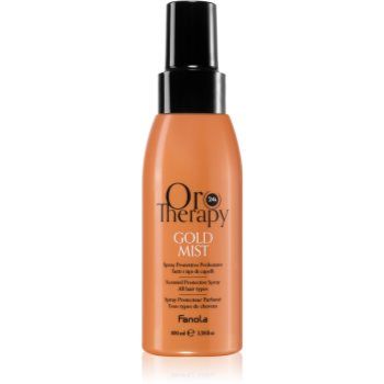 Fanola Oro Therapy Gold Mist spray pentru păr cu protecție termică cu aur de 24 de karate