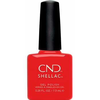 Lac unghii semipermanent CND Rise and Shine Shellac Poppy Fields 7.3ml