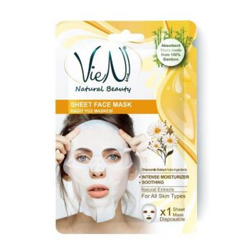 Masca Faciala Tip Servetel cu Musetel - Vien Natural Beauty Sheet Face Mask Chamomile Extract, 25 g