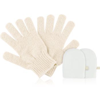 So Eco Exfoliating Gloves and Facial Buffing Pads set pentru baie