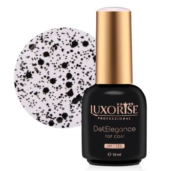 Top Coat LUXORISE - Dot Elegance, Black Bliss 10ml la reducere