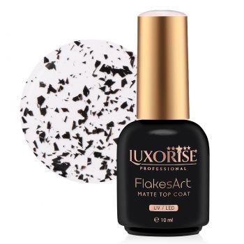 Top Coat LUXORISE - FlakesArt MATTE Noir Elegance 10ml