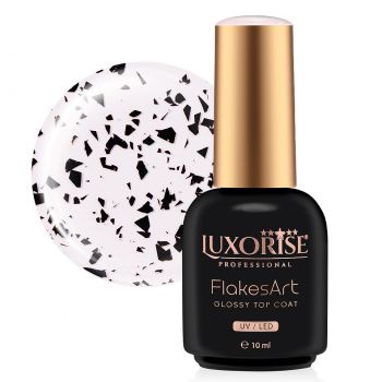 Top Coat LUXORISE - FlakesArt Shine Noir Elegance 10ml