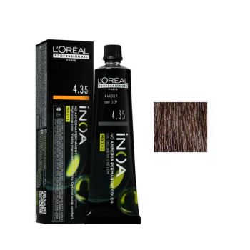 Vopsea de Par Demi-permanenta L'Oreal Professionnel Inoa 4.35 Golden Mahogany Brow, 60 ml ieftina