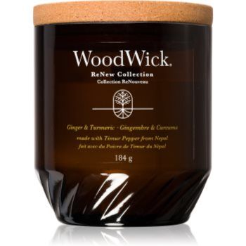 Woodwick Ginger & Turmeric lumânare parfumată cu fitil din lemn