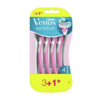 Aparat de Ras cu 3 Lame pentru Piele Sensibila- Gillette Venus Sensitive, 4 buc ieftina