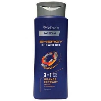 Gel de dus Melado Men Energy 3in1 cu extract de portocala, 500 ml