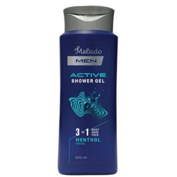 Gel de dus Men Active 3in1 cu mentol Melado, 500 ml