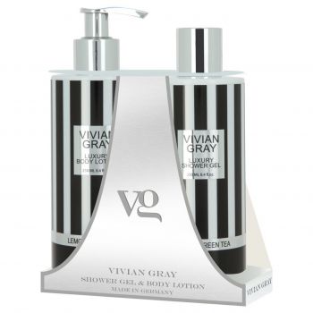 Set cadou Vivian Gray Lemon & Green Tea, Unisex, Gel de dus, 250 ml + Lotiune de corp, 250 ml