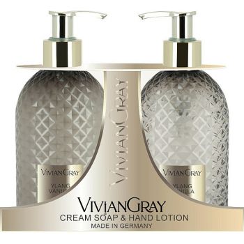 Set cadou Vivian Gray Ylang & Vanilla, Unisex, Sapun lichid, 300 ml + Crema de maini, hidratanta 300 ml de firma original