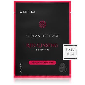 KORIKA Korean Heritage Red Ginseng & Adenosine Anti-aging Sheet Mask mască facială de pânză cu efect anti-rid