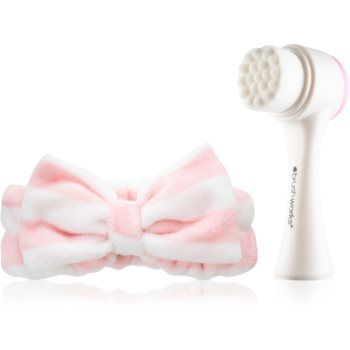 Brushworks Luxury Facial Cleansing Brush & Headband set pentru curățarea tenului