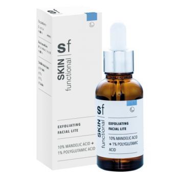 Ser Exfoliant cu 10 la suta Acid Mandelic + 1 la suta Acid Poliglutamic, Skin Functional, 30 ml de firma original