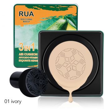 Fond de Ten Air Cusion Cream 3 in 1 Avocado & Vitamin E RUA, 01 Ivory