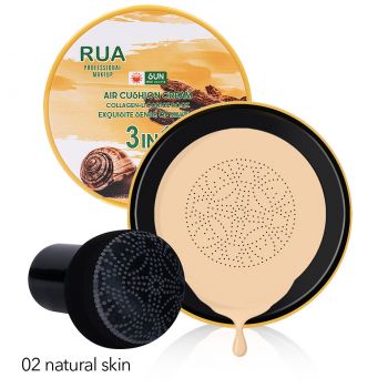 Fond de Ten Air Cusion Cream 3 in 1 Collagen & Licorice Root RUA, 02 Natural Skin la reducere