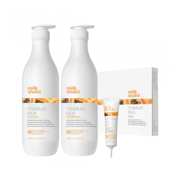 Milk Shake Moisture Plus - Pachet hidratare Sampon 1L +Balsam 1L +Fiole 6x12ml