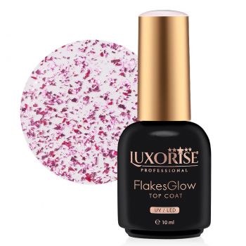 Top Coat LUXORISE - FlakesGlow Pink Passion 10ml