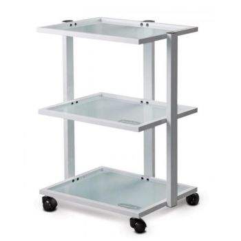 Carucior Cosmetica cu 3 Etajere 1040, Alb - Beautyfor Beauty Salon Trolley With 3 Shelves 1040, 1 buc ieftin