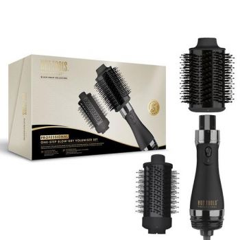Perie electrica fixa multifunctionala Hot Tools One-Step Blow Dry Volumiser Set, Pro Artist Black Gold collection, 2 capete HTDR1100BGUKE