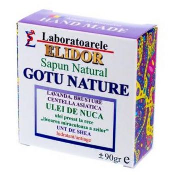 Sapun Solid hidratant,antiimbatranire cu ulei nuca,lavanda, brusture Gotu Nature Elidor, 90 g de firma original