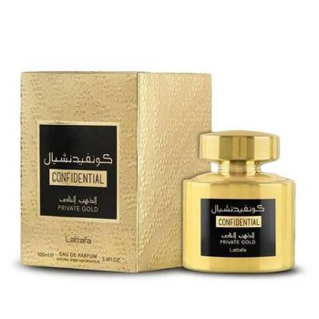 Apa de Parfum pentru Femei - Lattafa Perfumes EDP Confidential Private Gold, 100 ml de firma originala