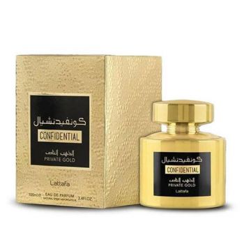 Apa de Parfum pentru Femei - Lattafa Perfumes EDP Confidential Private Gold, 100 ml