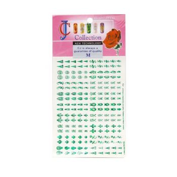 Tatuaj sticker unghii, Global Fashion, Verde, 1 set