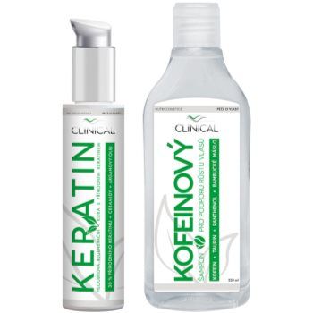 Clinical Keratin treatment + Caffeine shampoo set (pentru bărbați și femei)