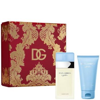 Set cadou Dolce&Gabbana Light Blue, Femei, Apa de Toaleta, 50 ml + Crema de corp, 50 ml