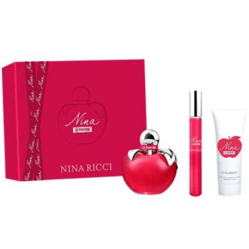 Set Nina Le Parfum Nina Ricci Apa de Parfum, 80 ml +Roller 10 ml + Lotiune de corp, 75 ml