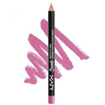 Creion Contur Buze Mat, NYX Professional Makeup, Suede Matte, 13 Respect The Pink de firma original