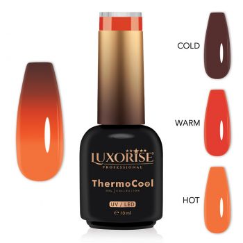 Oja Semipermanenta Termica 3 Culori LUXORISE ThermoCool - Orange Flip 10ml ieftina