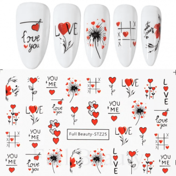 Tatuaj decor unghii Valentine's Day FB-STZ25 - SW-B004