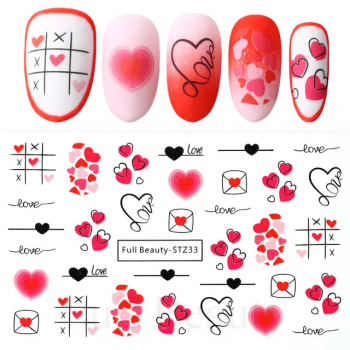 Tatuaj decor unghii Valentine's Day FB-STZ33 - FB-STZ25