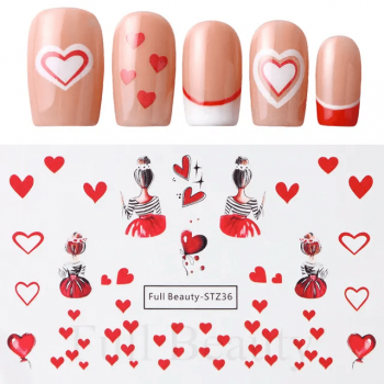 Tatuaj decor unghii Valentine's Day FB-STZ36 - FB-STZ25