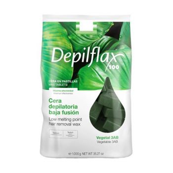 Ceara traditionala pentru epilat verde cu clorofila cuburi Depilflax Spania Cera Vegetal 3AB, 1000 g ieftina