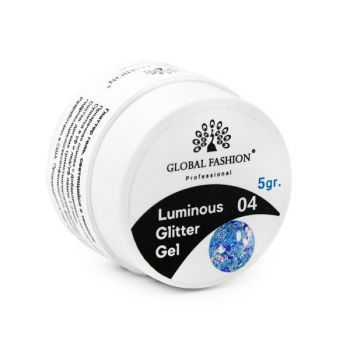 Gel luminiscent Luminous Glitter Gel cu sclipici hexagon, 04, 5g