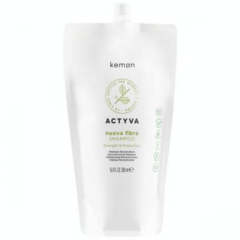Sampon de Restructurare - Kemon Actyva Nuova Fibra Shampoo Pouch Bag, 500 ml