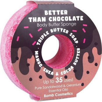 Sapun exfoliant cu burete Better Than Chocolate Donut Body Buffer, Bomb Cosmetics, 200 g