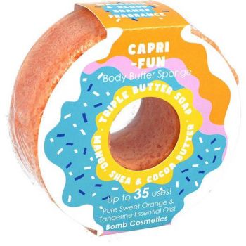 Sapun exfoliant cu burete Capri-Fun Donut Body Buffer, Bomb Cosmetics, 200 g de firma original