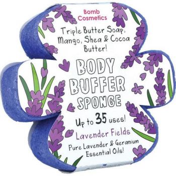 Sapun exfoliant cu burete Lavender Fields Body Buffer, Bomb Cosmetics, 200 g de firma original