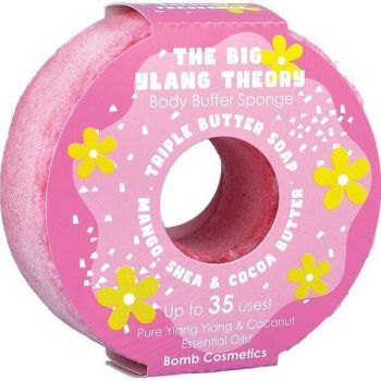 Sapun exfoliant cu burete The Big Ylang Theory Donut Body Buffer, Bomb Cosmetics, 200 g de firma original