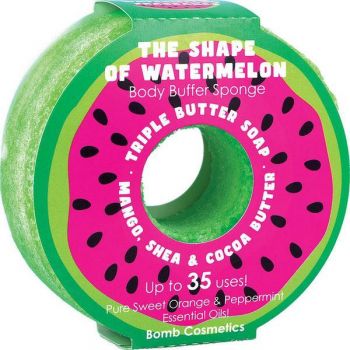 Sapun exfoliant cu burete The Shape of Watermelon Donut Body, Bomb Cosmetics, 200 g