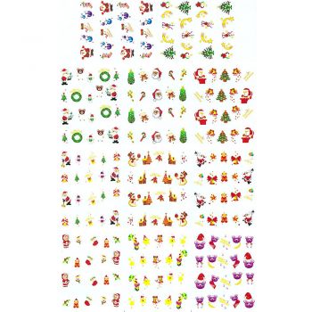 Set stickere nail art Lila Rossa, pentru Craciun, Revelion si iarna, 11 buc, ble-122-132