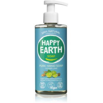 Happy Earth 100% Natural Hand Soap Cedar Lime Săpun lichid pentru mâini de firma original